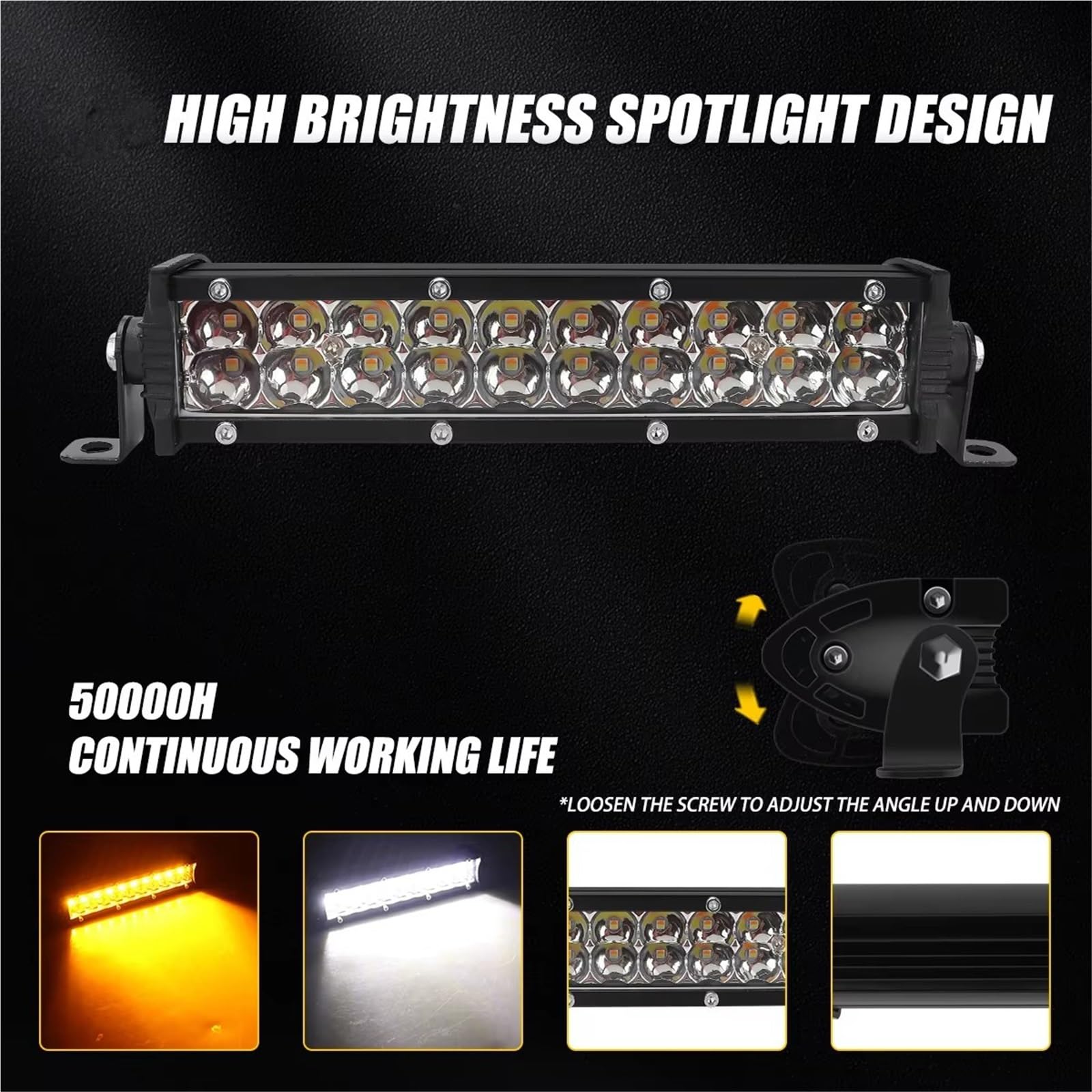 Faro Anteriore per Moto per Suzuki per RM85 per RM125 RMZ250 DRZ400 Moto Faro Luce Manubrio LED Bar Set 60W con Kit Interruttore