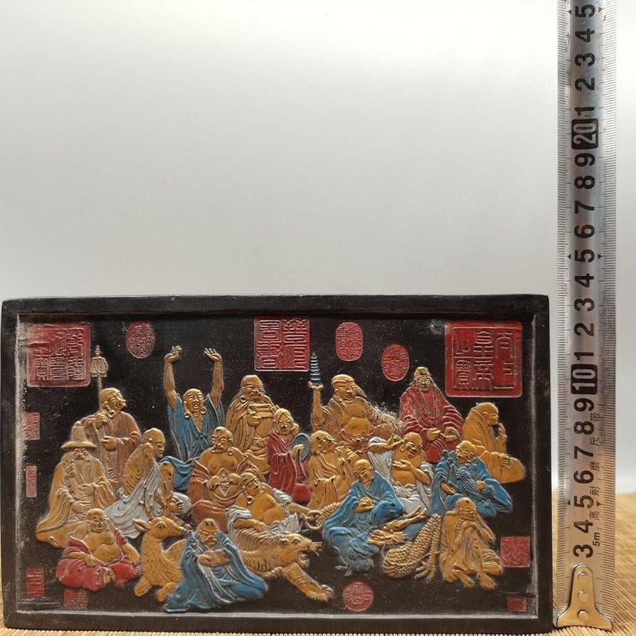 Amazon.co.jp: 黒墨塊 墨条 十八羅漢 書道具 文房具 工芸品 美術