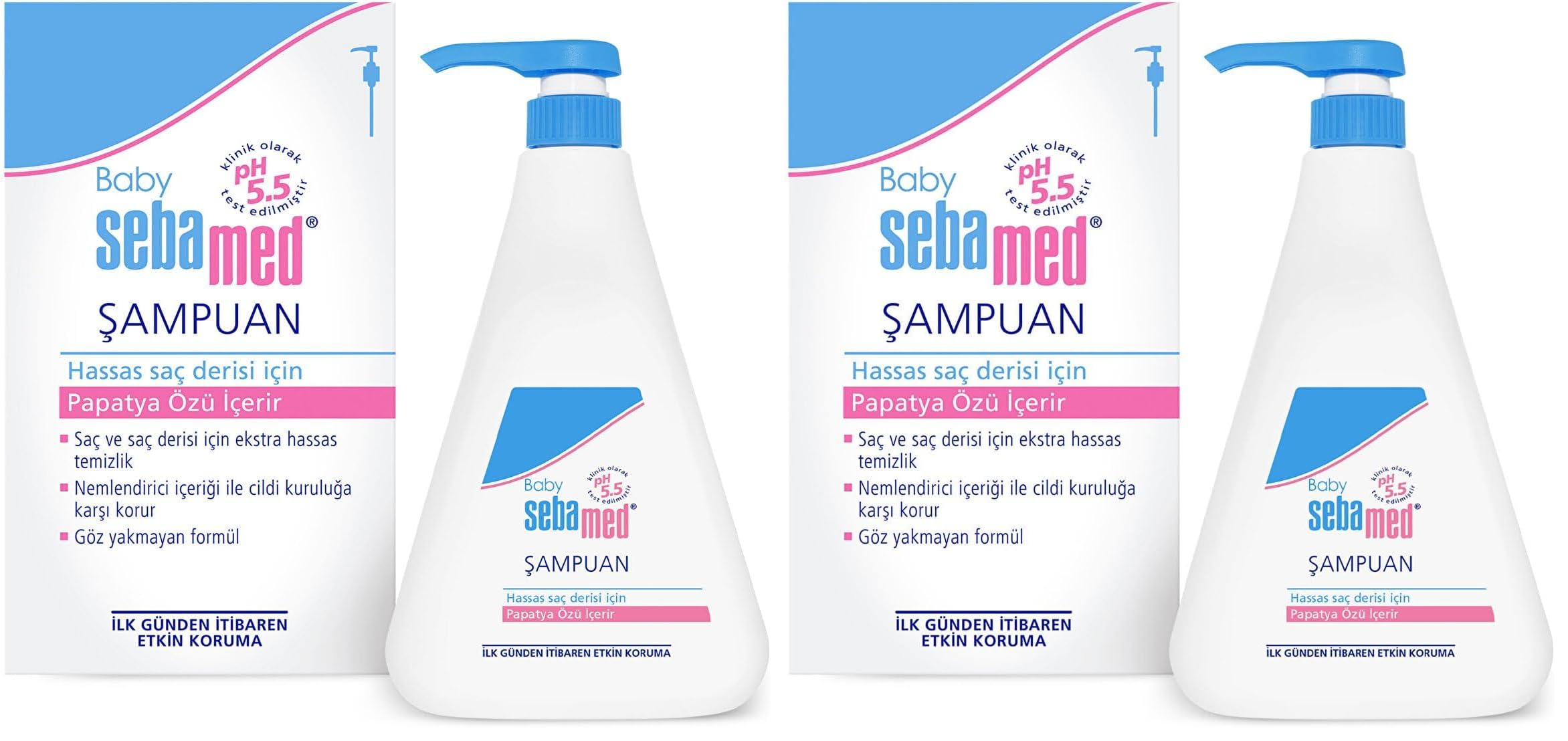 Sebamed Baby pH 5.5 Göz Yakmayan Formül Nemlendirici Etkili Papatya Özütlü Bebek Şampuanı 750 ml (2 paketi)