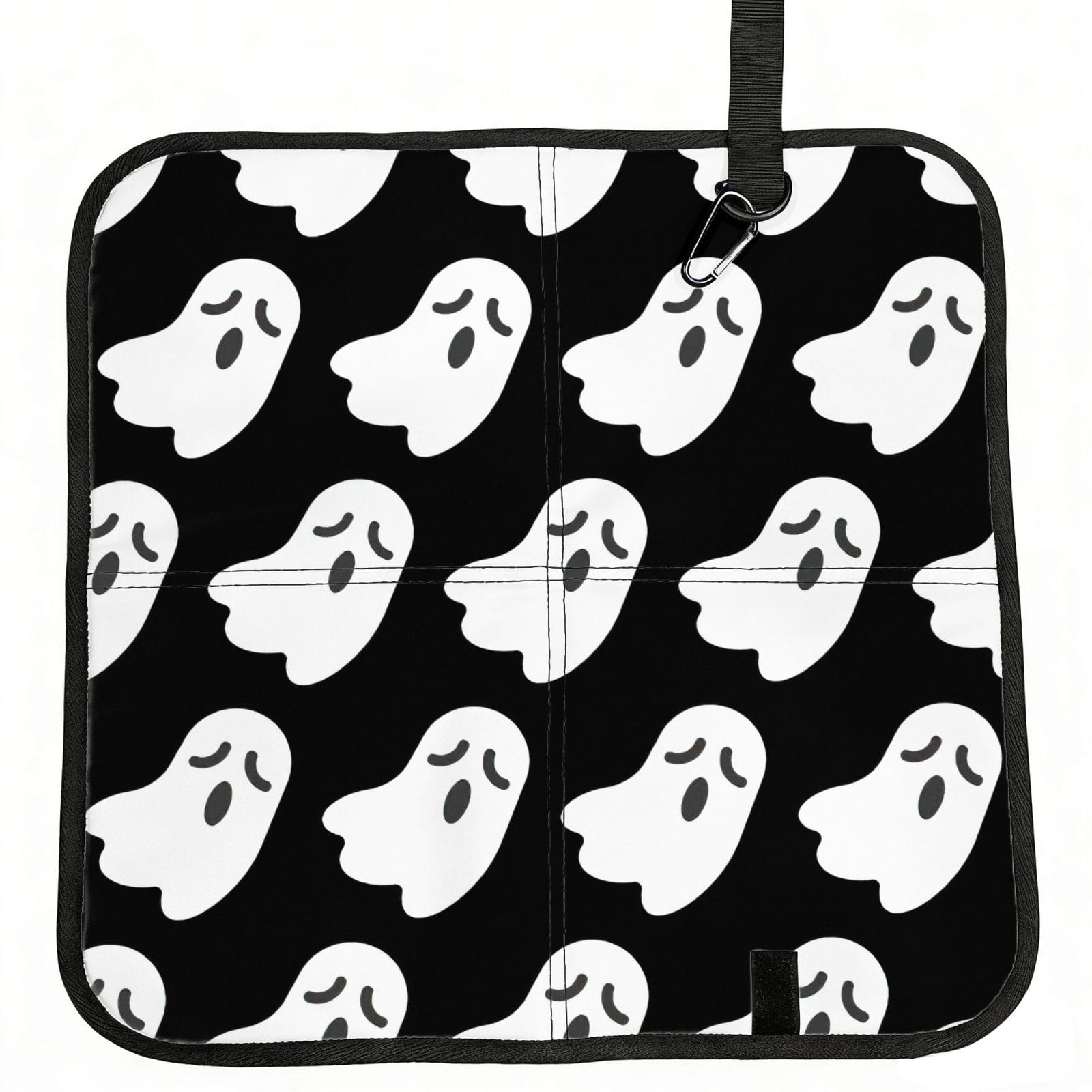 bghdfa Cute Ghost Halloween Pattern Print Outdoor Sitting Mat Waterproof Oxford Cloth Seat Cushion Folding Foam Camping Seat For Picnic