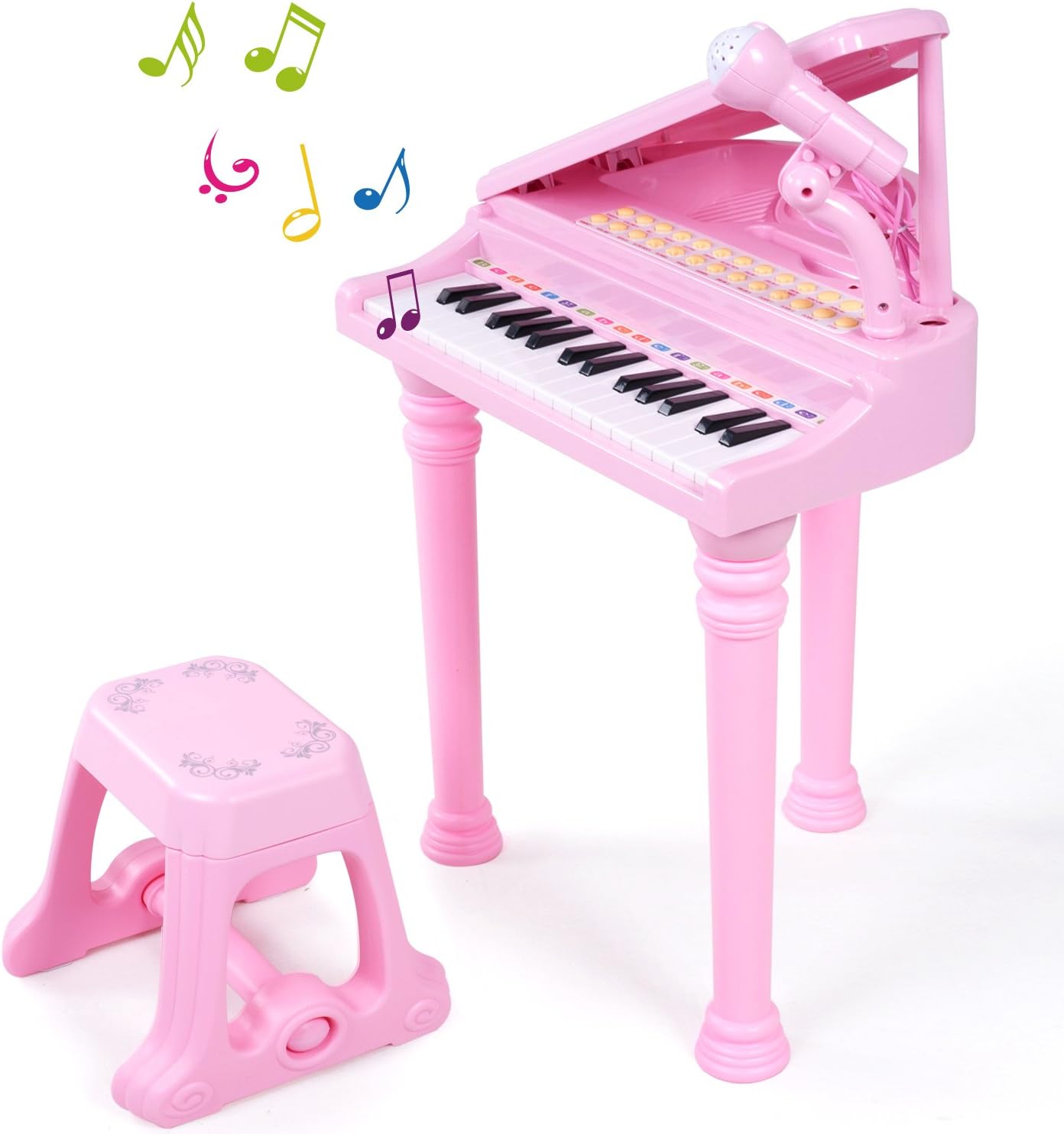 SGILE Piano Toy, Musical Keyboard Toy with Microphone, Audio Link with Mobile MP3 IPad PC, Medium