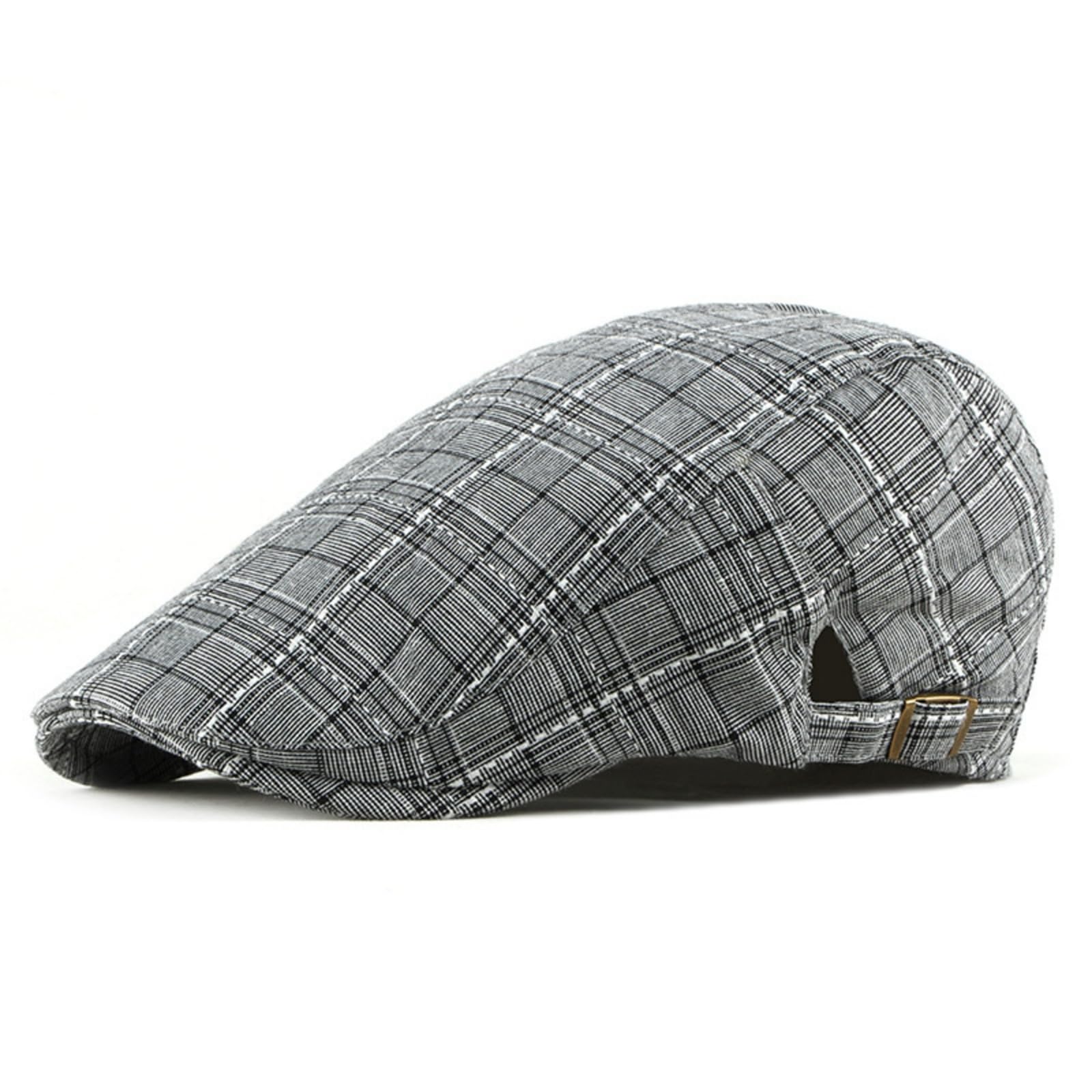HIQIU Retro Patchwork Schirmmütze Herren Barett Cap,Schieber