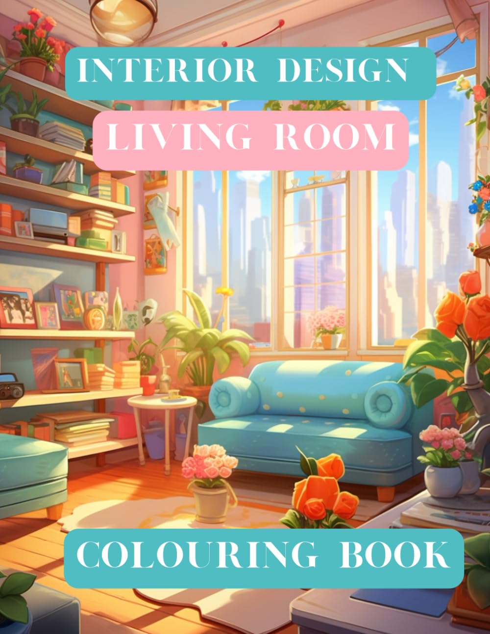 Interior Design Living Room Colouring Book (Adult Interior Living Room Colouring Book)