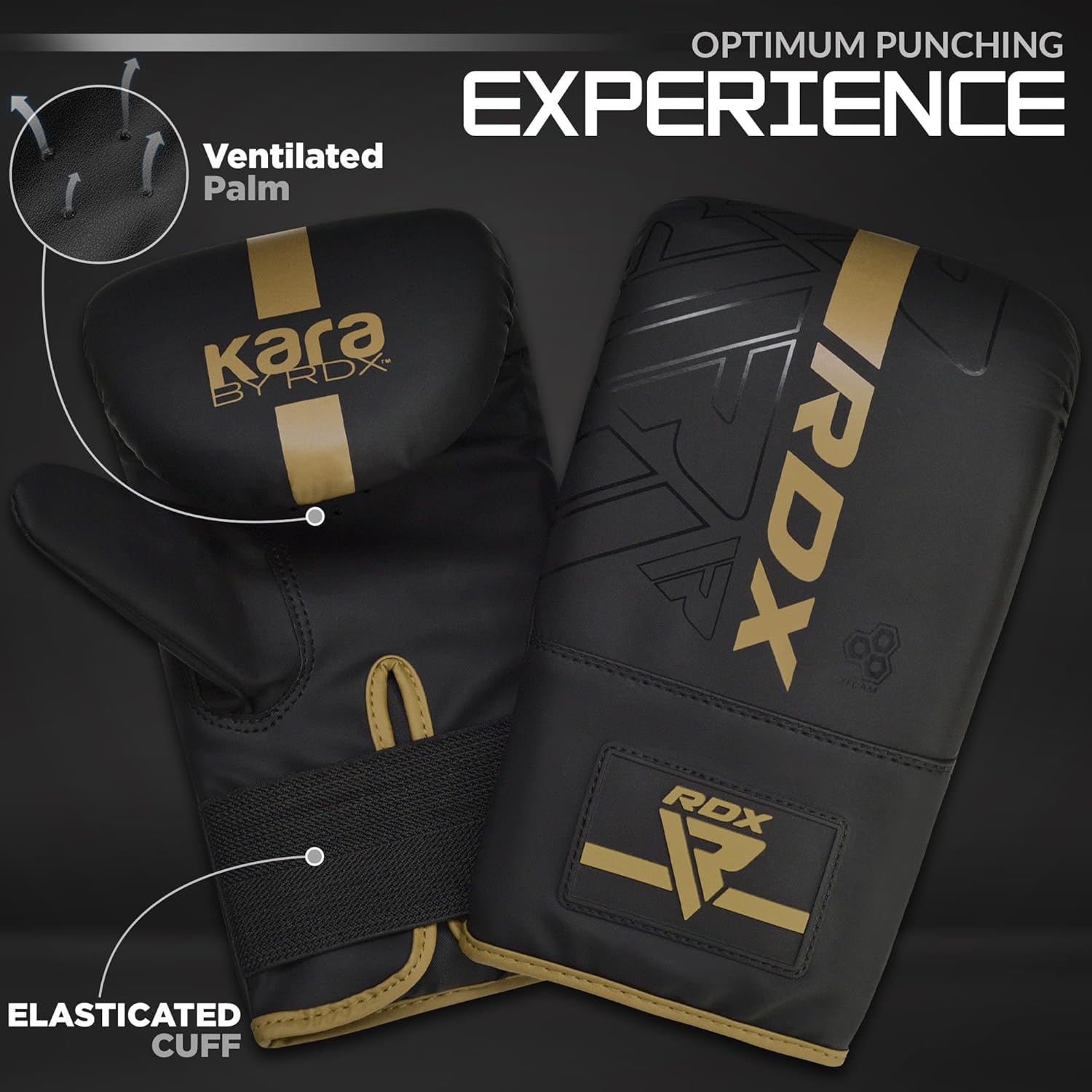 RDX Bag Gloves Boxing Punching Mitts, Maya Hide Leather, Padding, Ventilated Palm, MMA Heavy Punch Training, Muay Thai Kickboxing Focus Pads Double End Speed Ball Workout, Adult Men Women