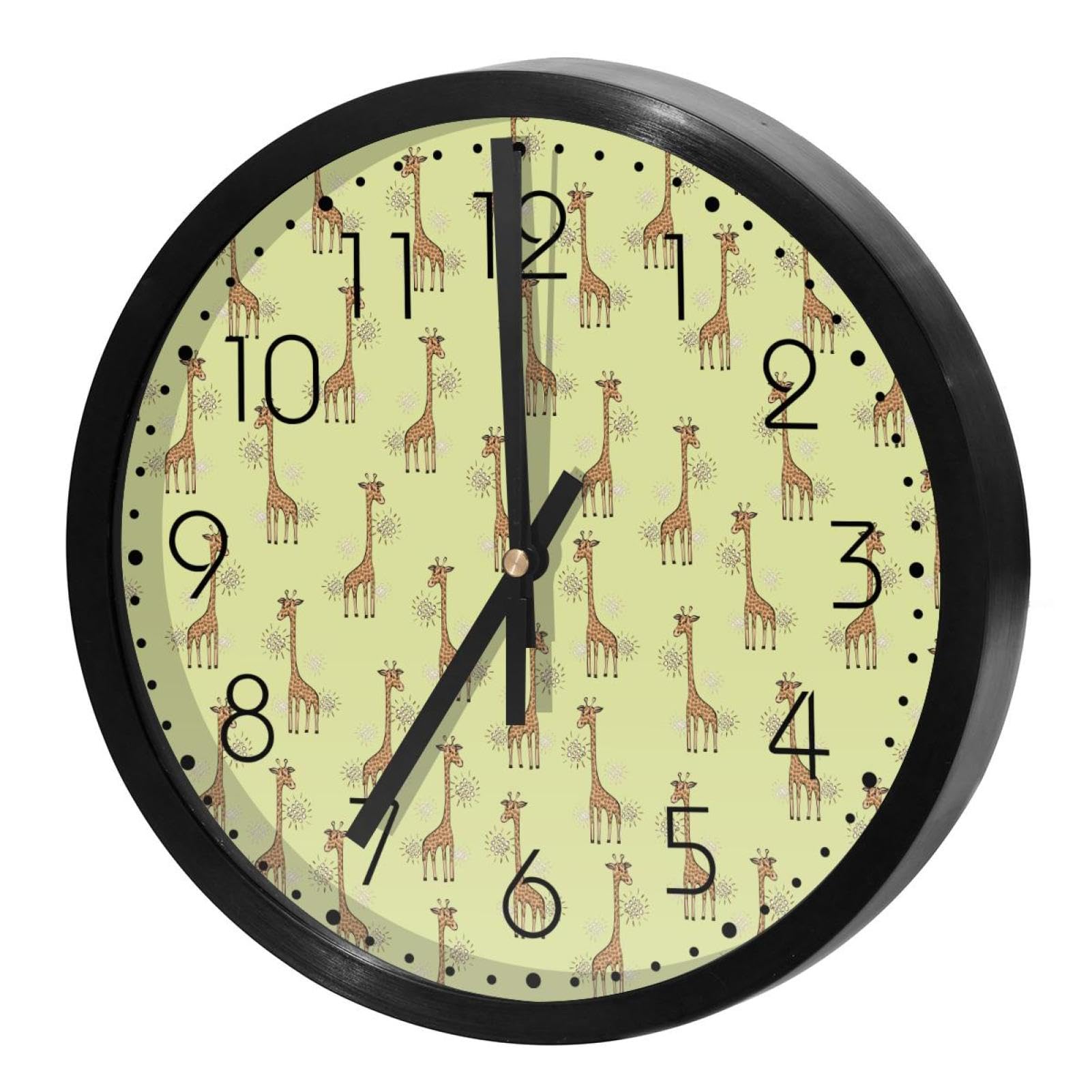 Horloge murale silencieuse à quartz ronde sans tic-tac à piles géranium