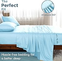 Vista 112 de HENGWEITEXT 18 Inch Cal King Sheets Deep Pocket,4 Piece Sheet Set Breathable and Cooling,Microfiber Sheet Set Deep Pocket,Wrinkle Free Shrinkage &