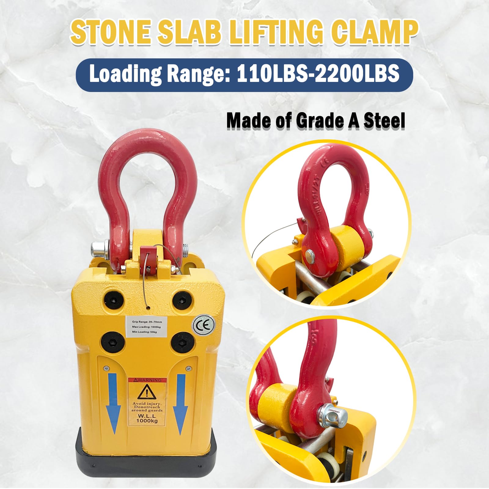LGXEnzhuo 110-2200LBS Stone Slab Lifting Clamp 1.1