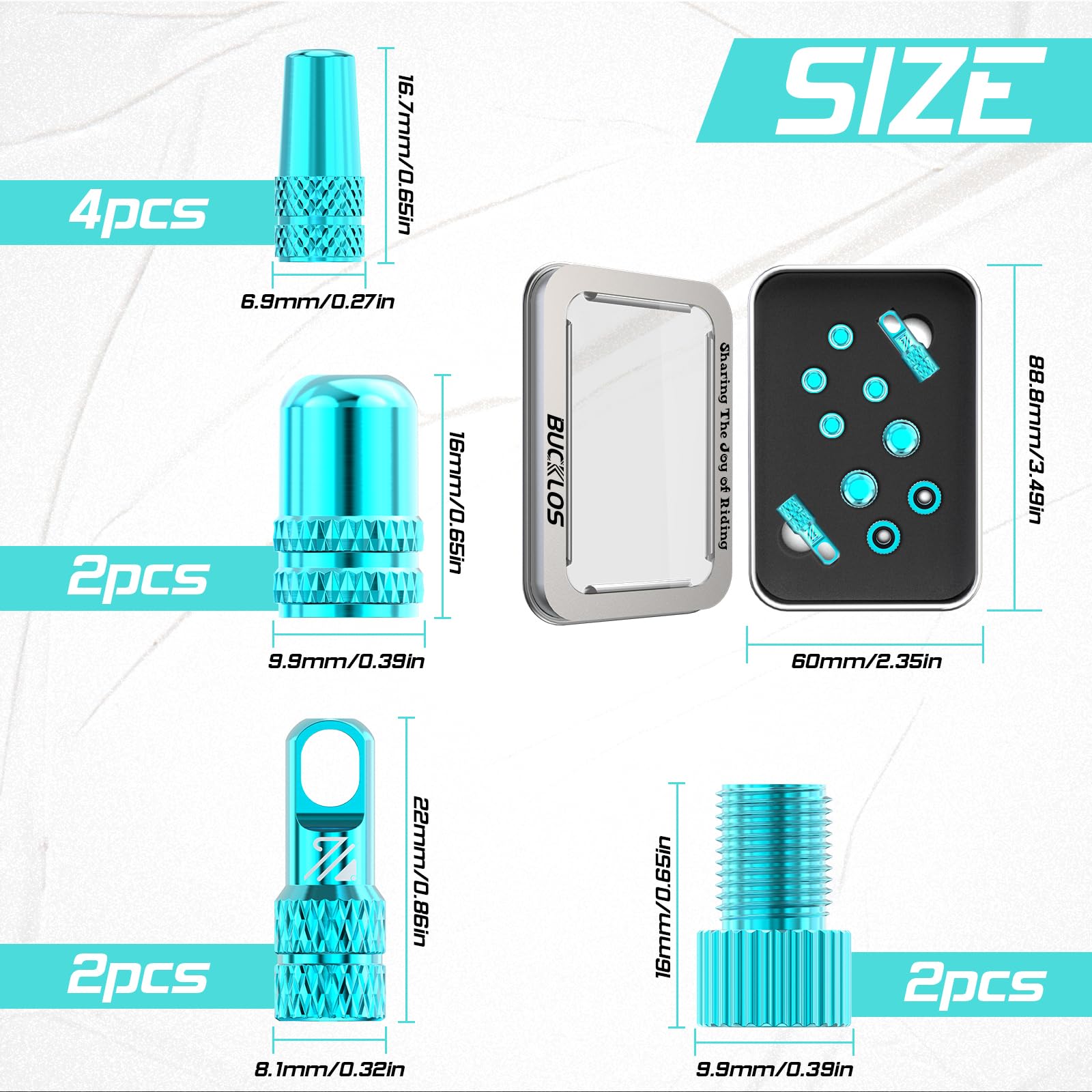 Bike Valve Caps - Schrader & Presta Set -2