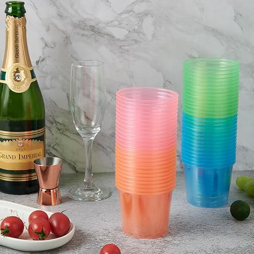 Miniatura 3 de 100 vasos de bombardero desechables de plástico de color - Vasos de disparo resistentes altamente duraderos y reutilizables perfectos para disparos