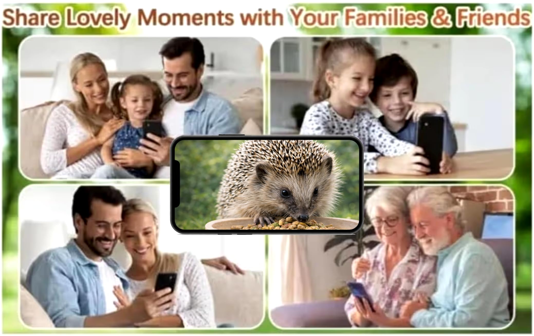 Hedgehog Feeder Camera WiFi 4MP HD - Stazione di alimentazione per riccio per la fauna selvatica del giardino, telecamera WiFi ad energia solare con app Live View, visione notturna, avvisi di