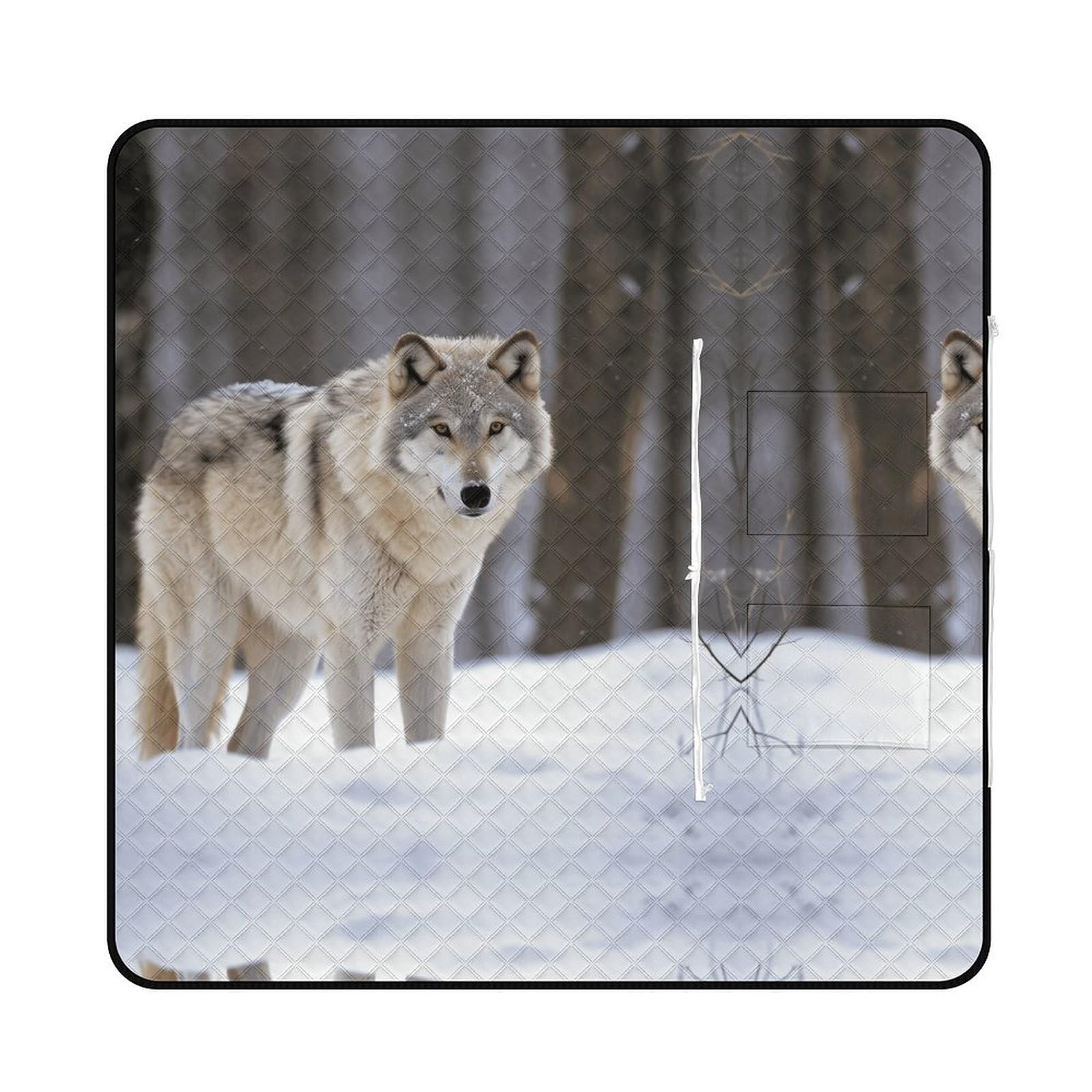 Tapis d'intérieur loup et couverture nomade pour décoration et loisirs