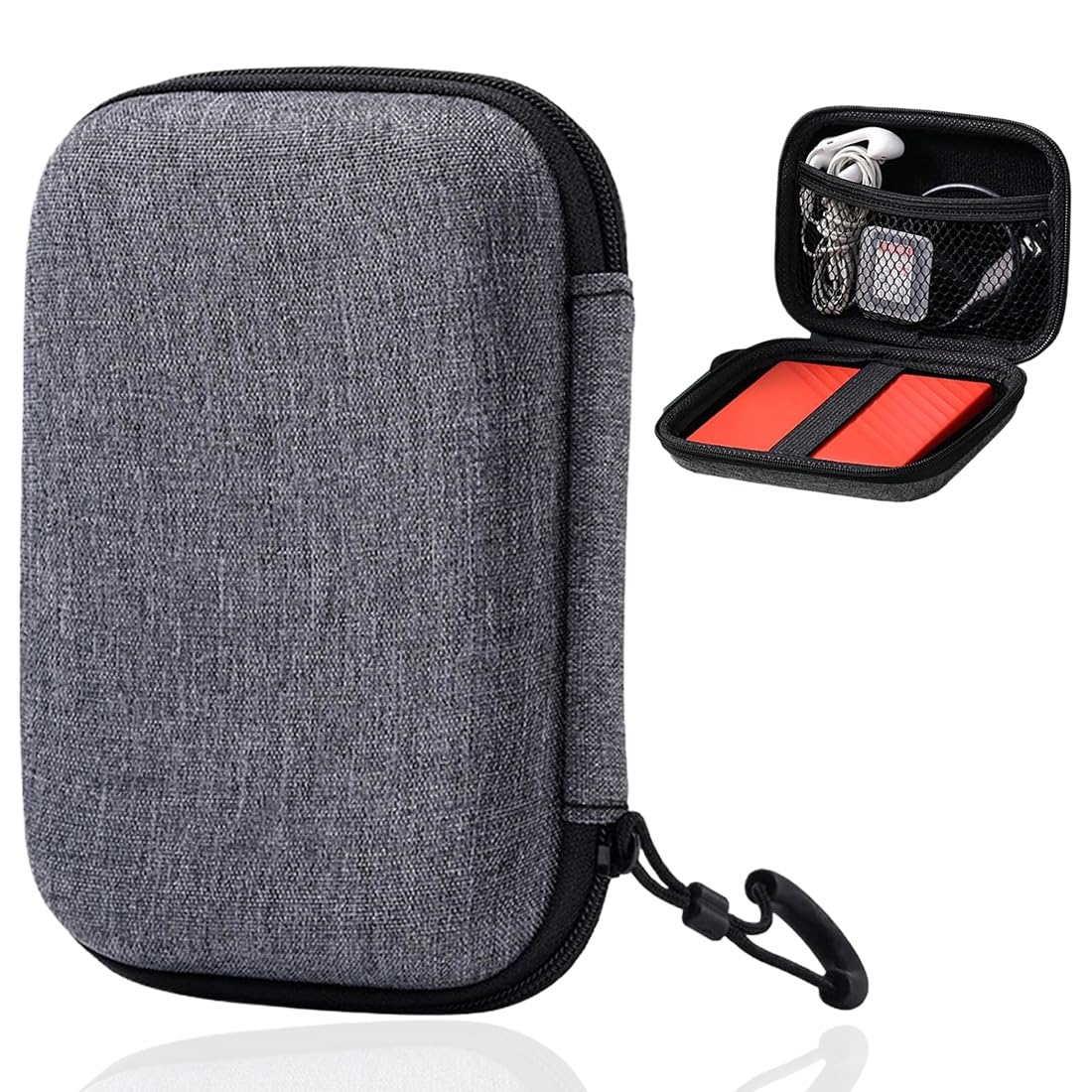 1 pcs Custodia per Hard Disk Esterno 2,5" - Proteggi tuo SDD o HDD con borsa rigida antiurto, per trasportare la tua memoria esterna in modo sicuro e portatile, Adatta per Hard Disk Esterno