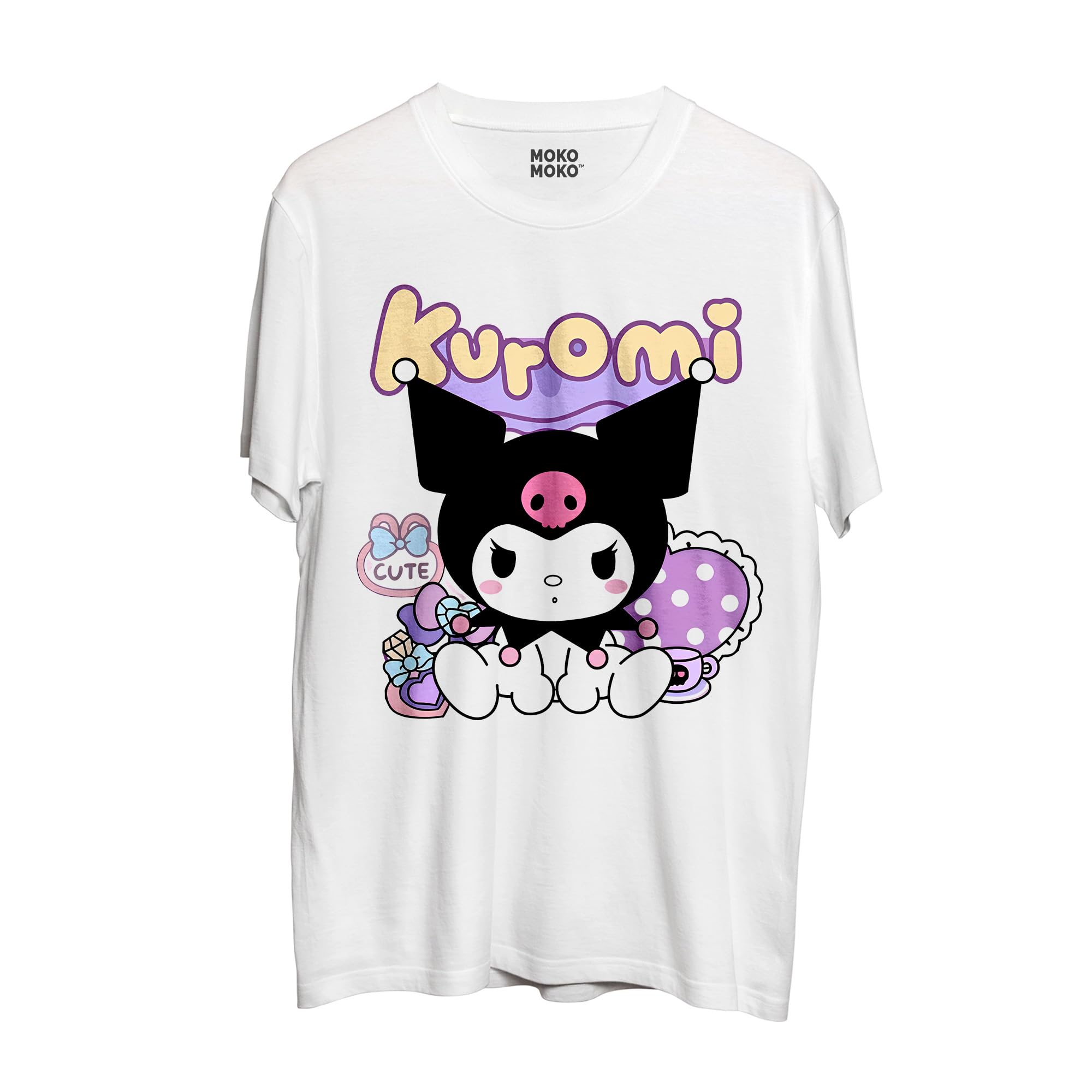 mokomoko Women's Cotton Stylish Cute Print Black White Tshirt-picture-27