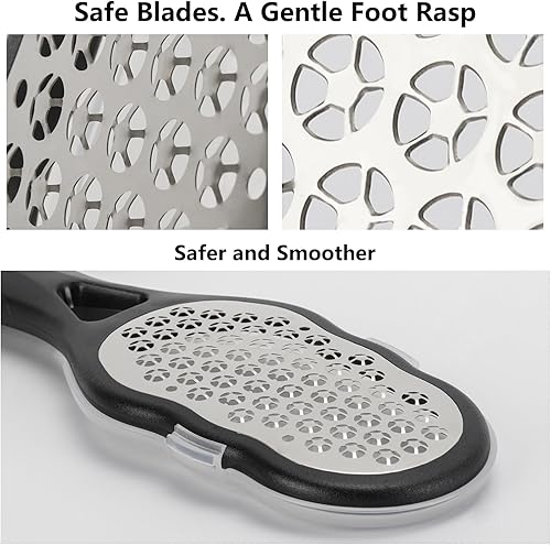Miniatura 3 de 2 limas de pies con recolector de piel, raspador de pies de acero inoxidable, removedor de callos, pedicura, rallador de pies, limpiador de piel