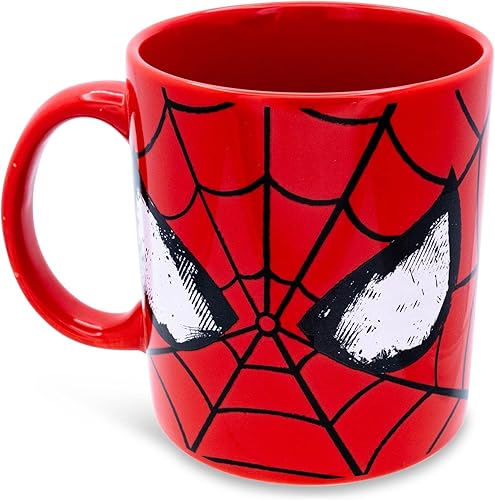 Miniatura 2 de Silver Buffalo Marvel Comics Spider-Man - Taza de cerámica clásica con máscara  Taza de café sin BPA para expreso, té, capacidad para 20 onzas