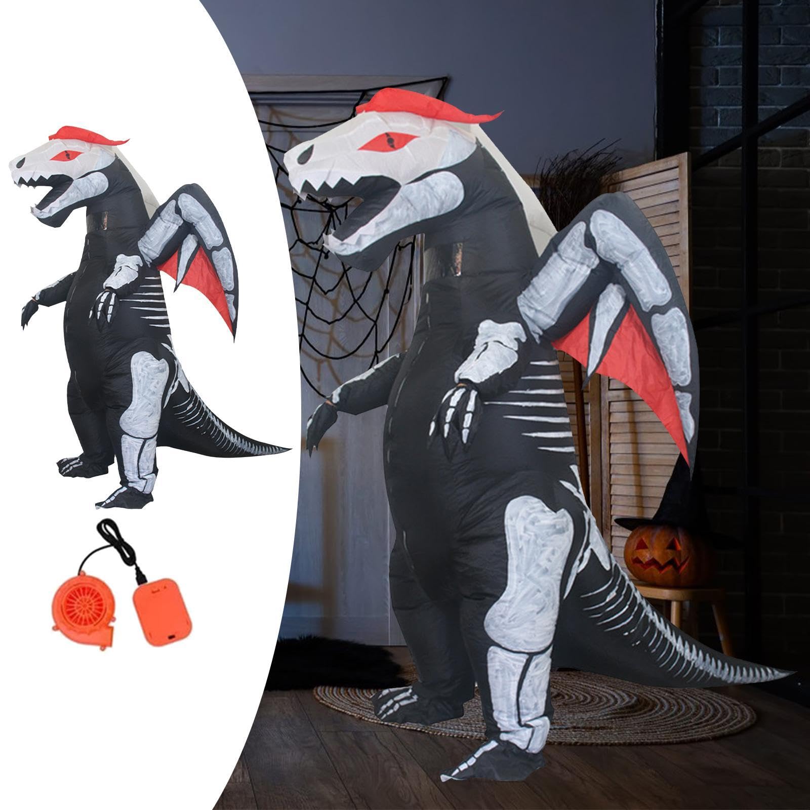Disfraz Inflable de Dinosaurio con Soplador para Actuaciones en, Cosplay Y Navidad.