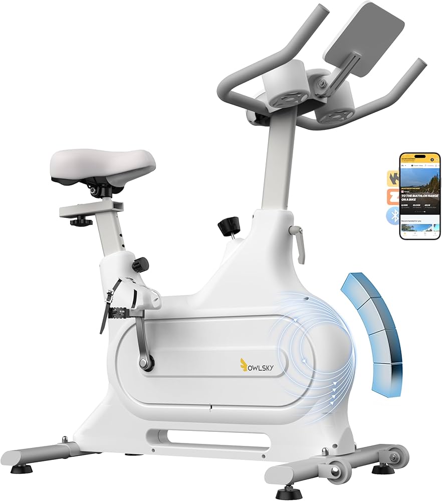 フィットネスバイク スピンバイク エアロバイク 本格トレーニング静音　(白色) BK1721WH フィットネスバイク SPINBIKE スピンバイク 静音設計