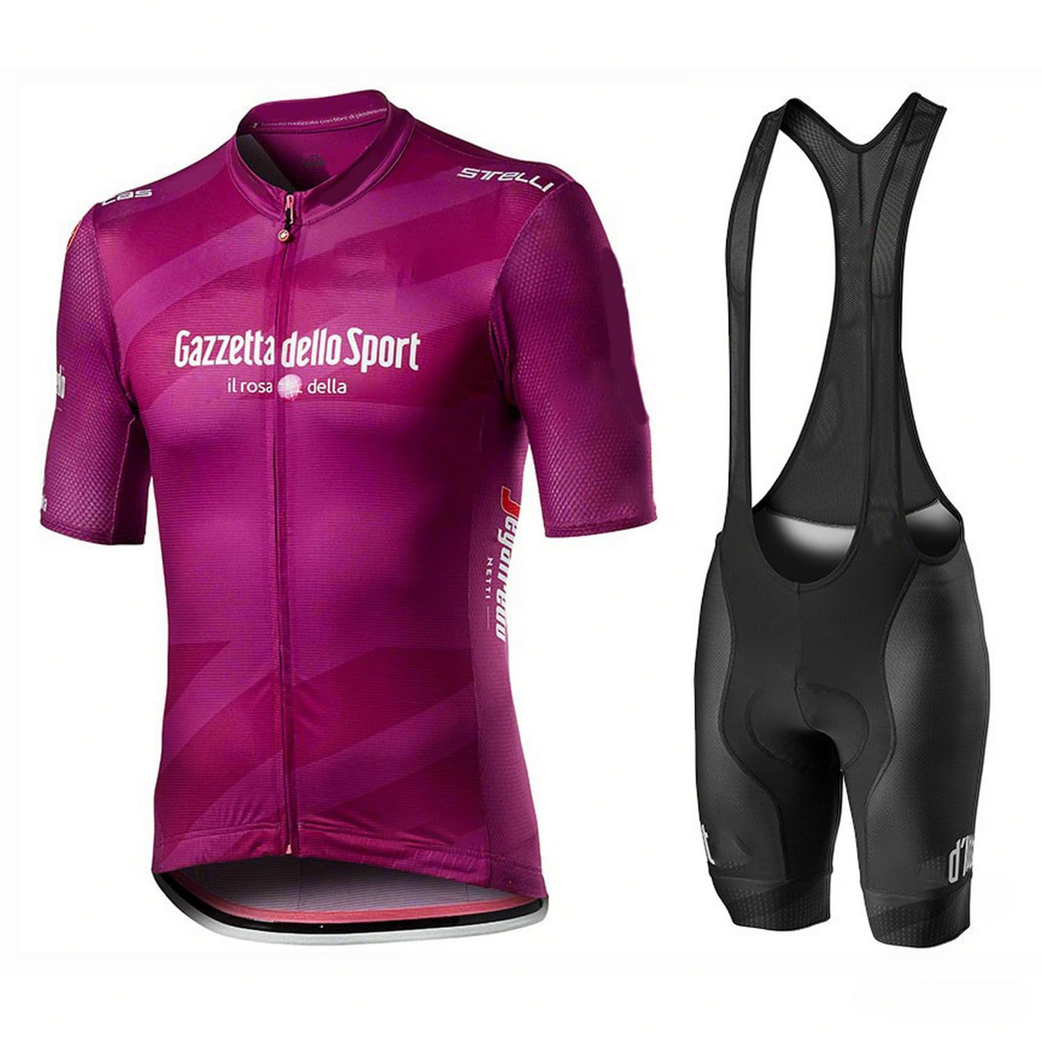 Freizeit Radbekleidung Set für Männer & Frauen, Auffälliges Fahrradtrikot und Radhose mit Trägern, Schnelltrocknend