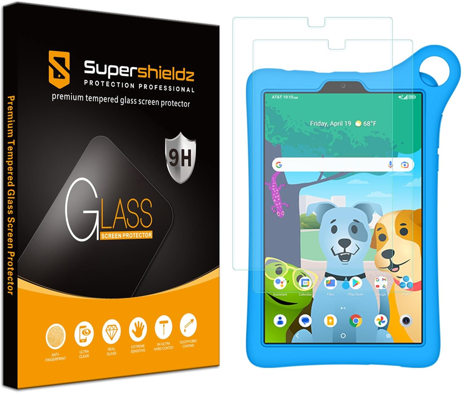 Supershieldz (Pack de 2) Protector de Pantalla Vidrio Templado para AT&T amiGO Jr. Tab 8"