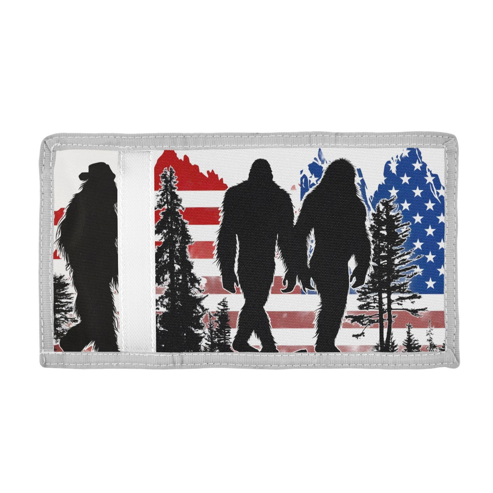 FOLIOSA Sasquatch Forest Kids Wallet for Boys Girls Youth, Compact Fabric 4.9×2.9 in
