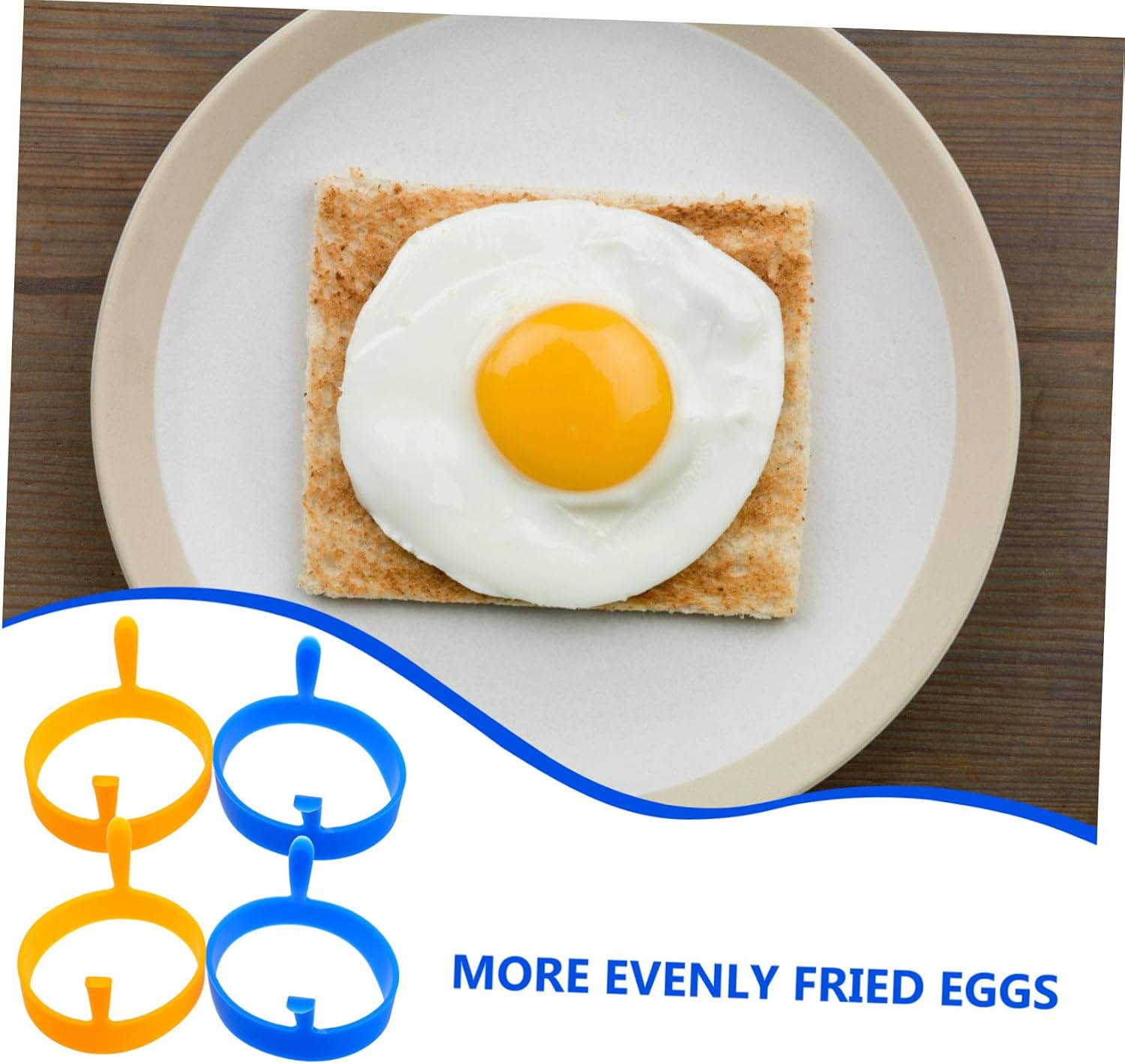 6pcs Nonstick Silicone Cooking Pancake Molds for Fried Eggs and Breakfast Sandwiches Easy to Kitchen Tools