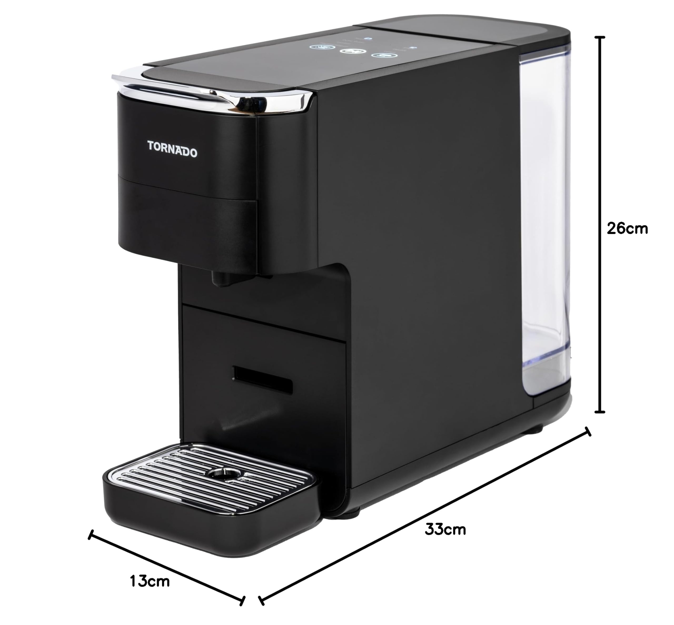 Tornado LA TCM7042-GS Machine À Café 5-EN-1, Compatible NESPRESSO, Dolce Gusto, LAVAZZA Blue, ESE ET Café MOULU, 20 Bars, 1,5 L