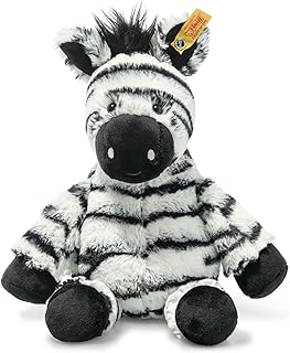 Steiff Wild Animals Zora Zebra Plush Stuffed Animal Toy Friend, Black and White, 12"