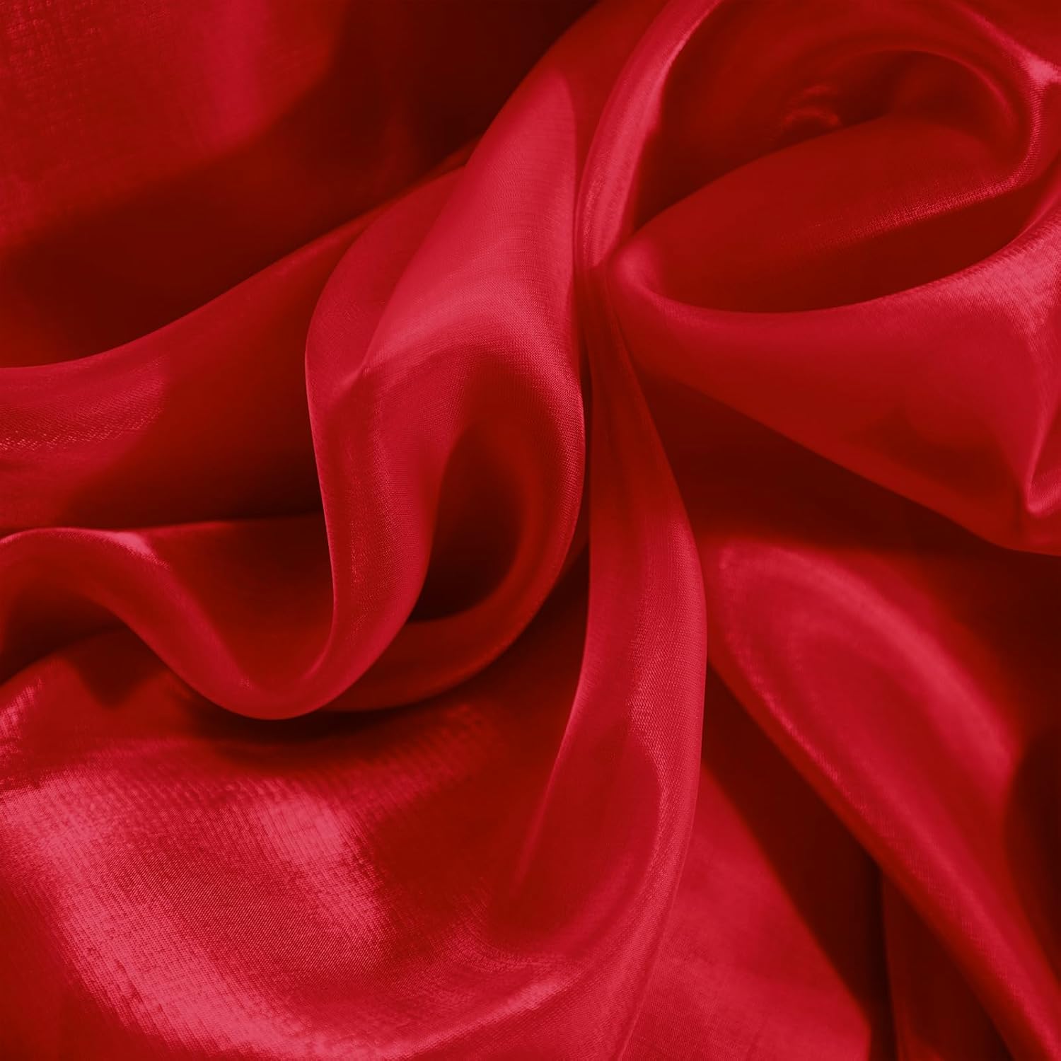 Entisn Sparkle Organza Fabric, 10 Yards Continuous with 59 Inch Wide Shimmer Sheer Organza, Shiny Red Fabric for Stage Costume, Fashion Dress, DIY Crafts, Wedding Decoration, Arch Backdrop