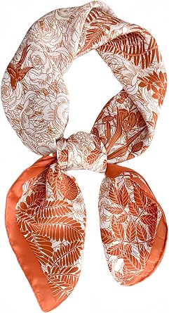 MINIDORA Satin Scarves for Women 27.5 27.5 inches Medium Square Elegant Silk Feeling Head Scarf