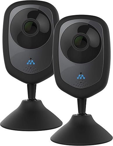 Momentum Cámara de seguridad inalámbrica HD para interiores con audio de 2 vías, visión nocturna, monitor de mascotas para iOS y Android (paquete de