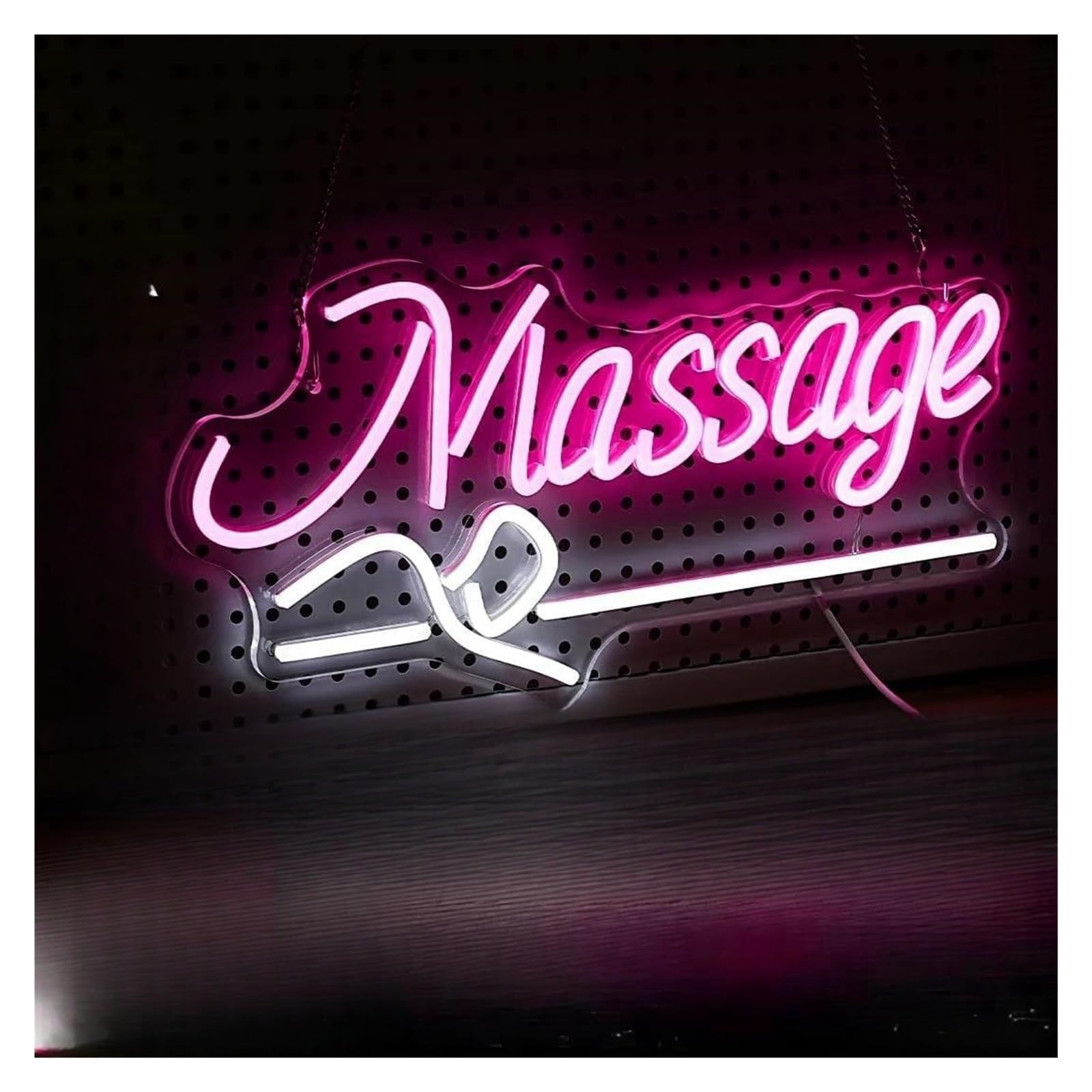 LEMST Signs Lamp Massage Neon Sign for Wall Decor Neon Light Sign Massage Room Business Signage Spa Salon Wellness Center Hanging Decor(21.5x42.5cm)