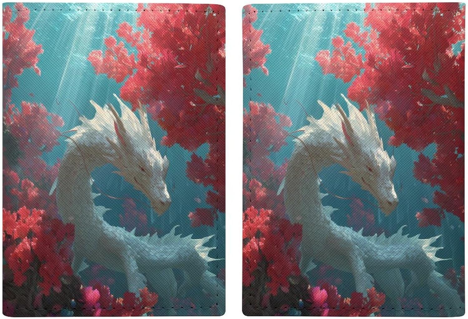Dragon Sea Water Swimming Compact Passport Holder Cover Card Wallet