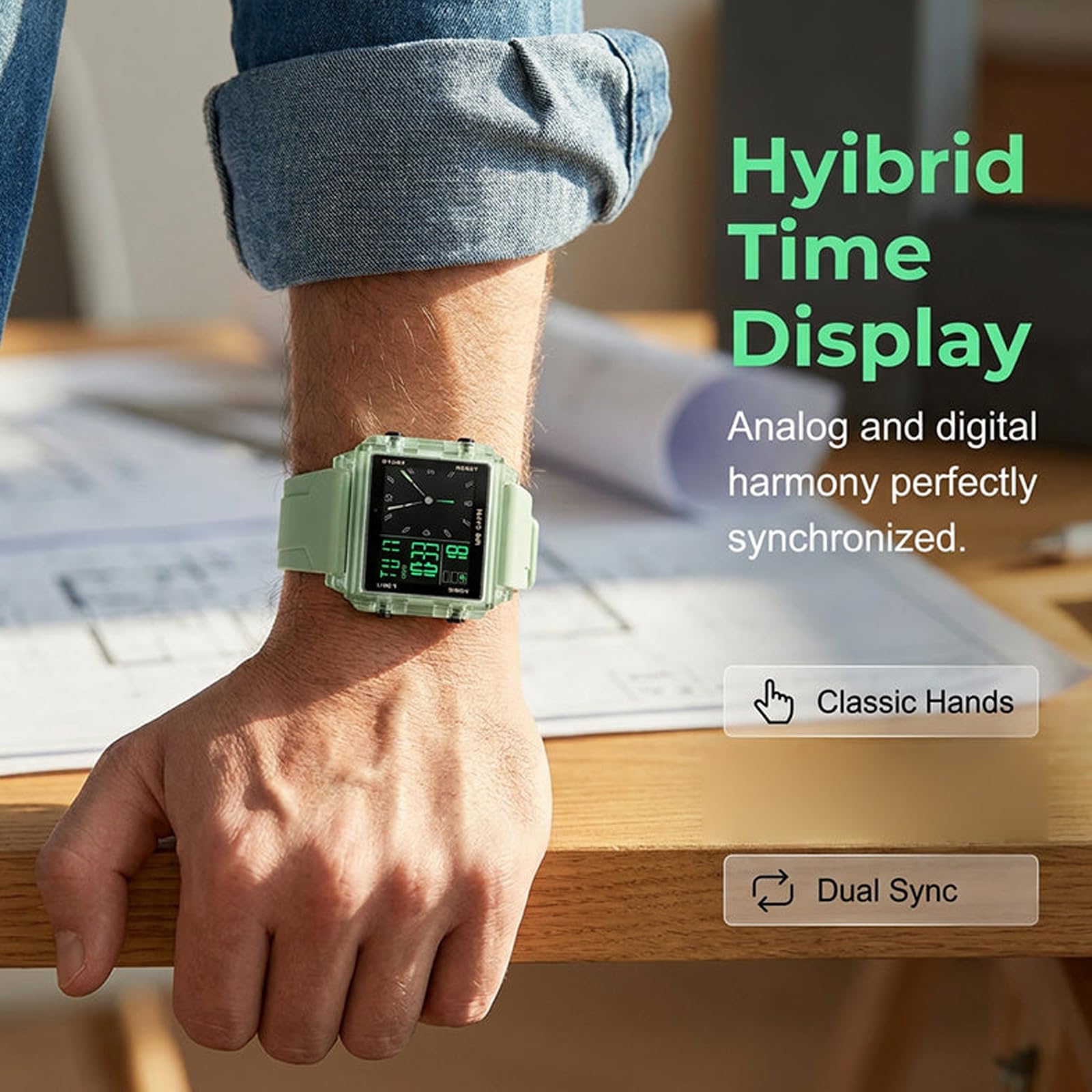 Orologio Digitale Trasparente Impermeabile Resistenza 50M