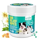 Pet Ear Wipes, Ear Cleaner Wipes for Dogs & Cats, Enzymes and Baking Soda - Fast Relief Ear Itching and Inflammation, Dog Ear Infection Treatment, Remove Dirt and Wax Build Up, 50 Count
