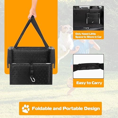 Miniatura 3 de Rampa de coche de 5 pasos para perros grandes soporta hasta 250 libras portátil, plegable, superficie antideslizante, aluminio ligero. Perfecto para