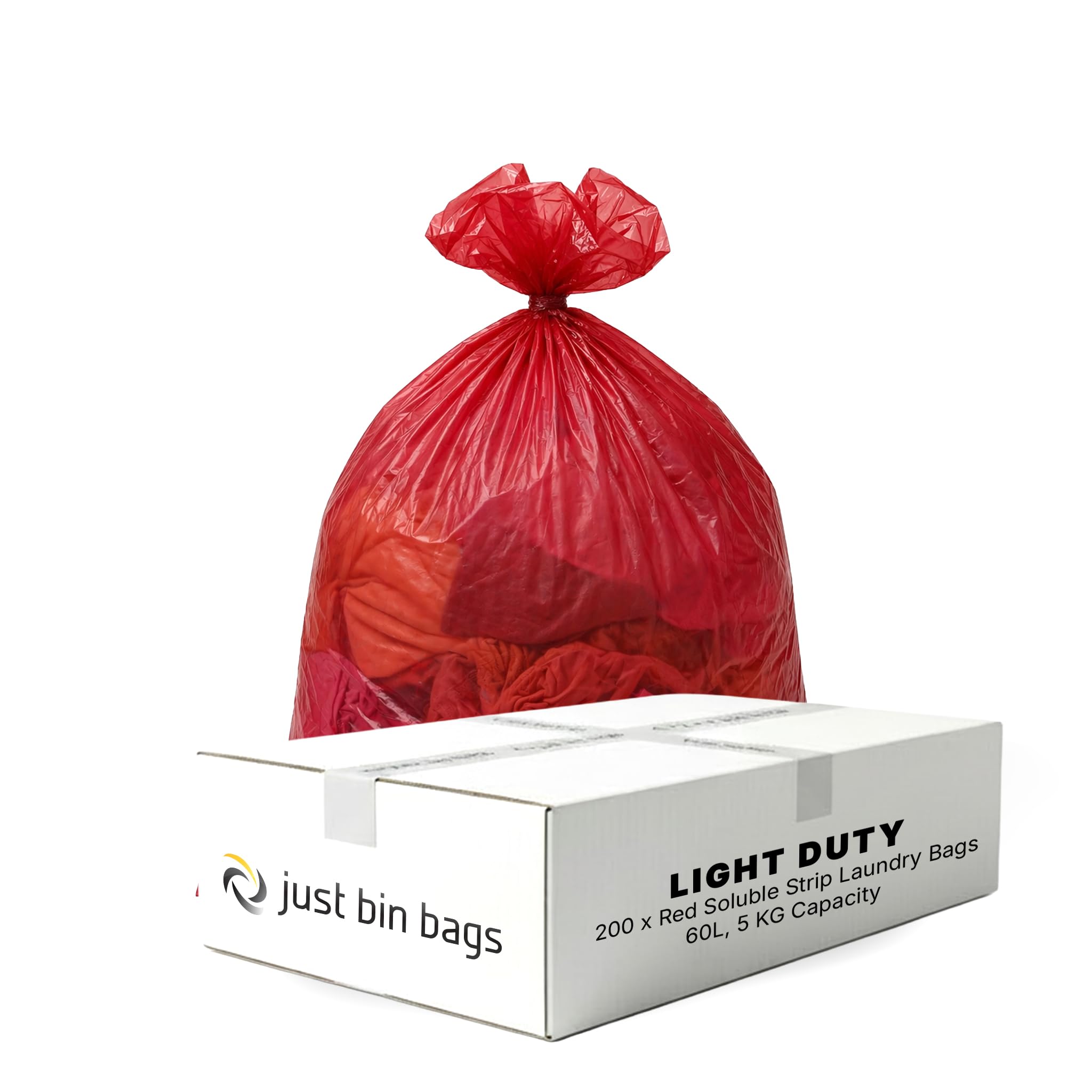 Just Bin Bags 200 x Red Laundry Bags