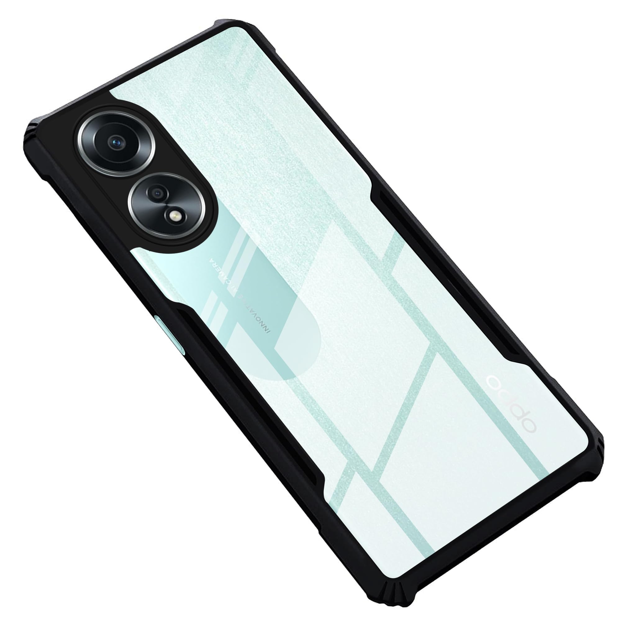 Mr. Case Back Cover Case for Oppo A58 4G | HybridShield Transparent Glass Back | Camera Protection - Black Bumper & Transparent Back (B0CJJTX3YQ) Amazon Price History, Amazon Price Tracker