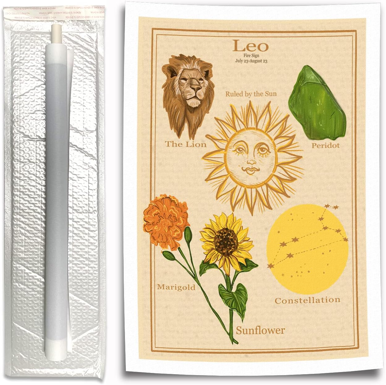 uruzuo Vintage Leo Zodiac Poster Canvas Wall Art Zodiac