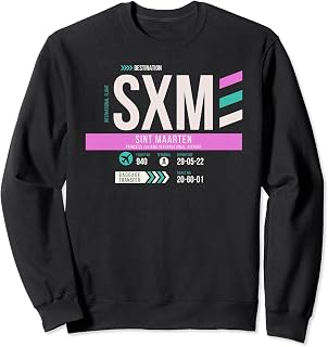 Vintage Saint Martin SXM Airport Code Retro Travel Day Sweatshirt