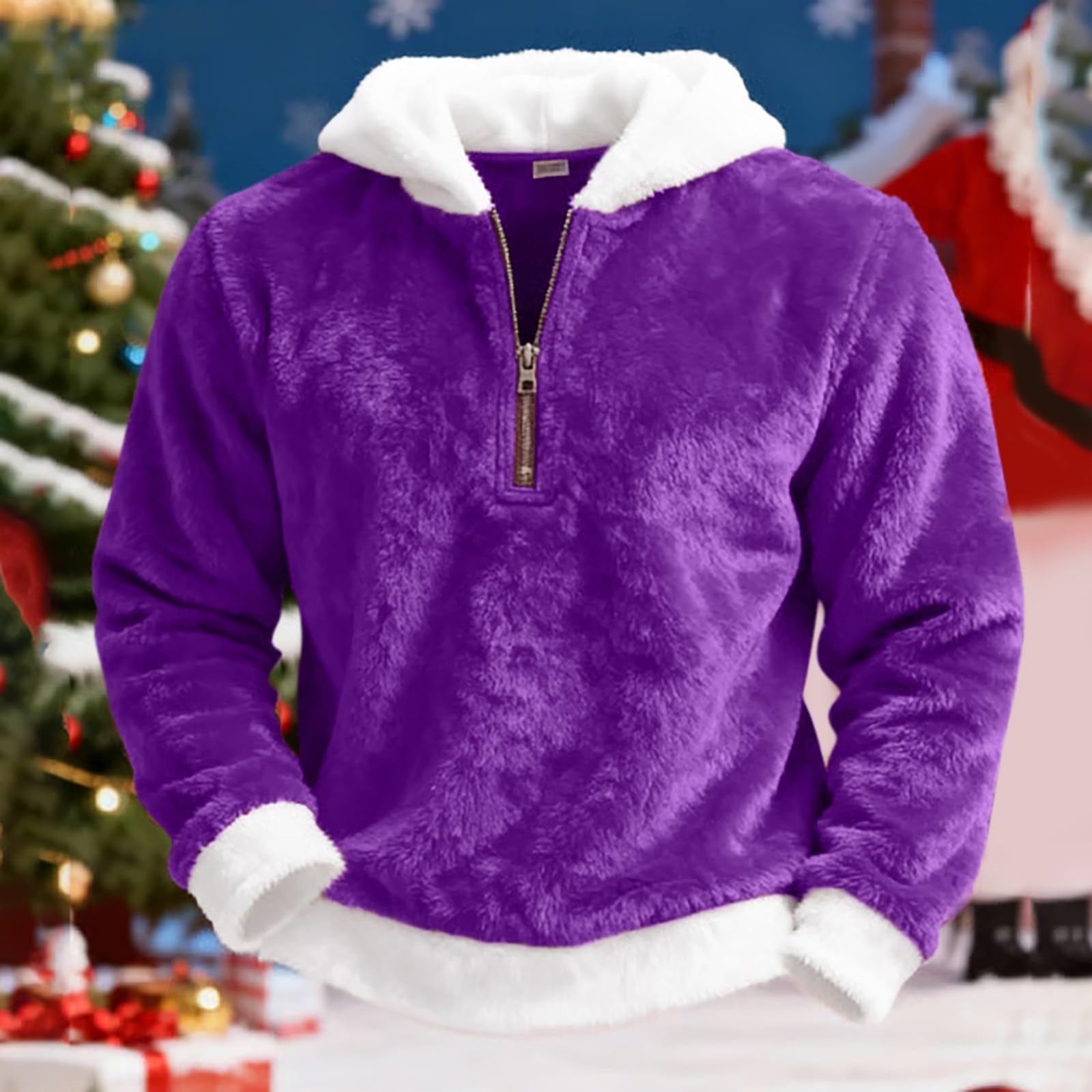 Sudadera Laboral Unisex con Capucha, De Forro Doble Faz, Cremallera, Cómoda, Informal Y Estilo. Chaqueta Verano Hombre (Purple, XL) Entrenamiento Boxeo Kit Pesca Completo Ropa Trabajo
