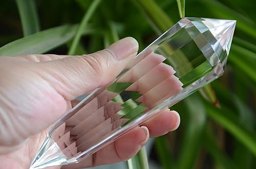 Miniatura 3 de Varita tibetana real de alta altitud 99% transparente de 13 caras de cristal de cuarzo Vogel Varita de 4.92 pulgadas para reiki espiritual