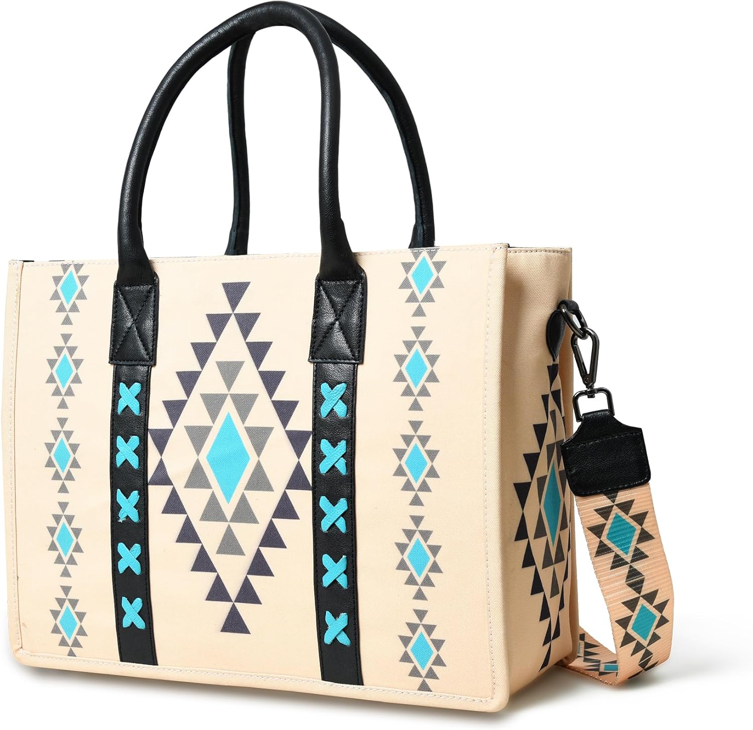 Canvas Tote Bag for Women with Zipper | Large Stylish Shoulder Bag | Crossbody Handbag for Work, Travel, College, Office