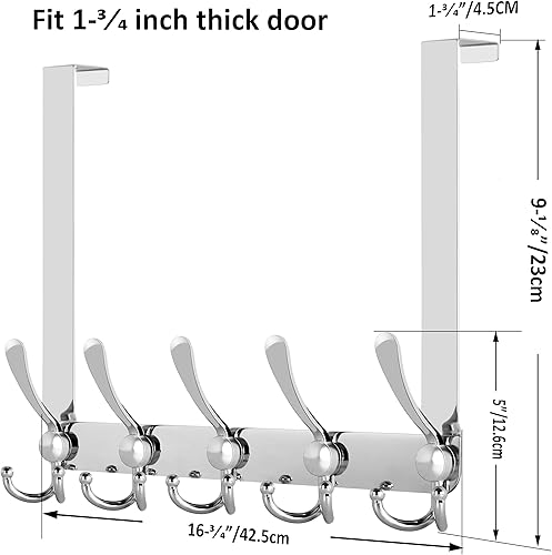 Miniatura 5 de WEBI Ganchos para colgar sobre la puerta, ganchos de puerta triples para colgar, colgador de puerta, toallero sobre la puerta, perchero de puerta