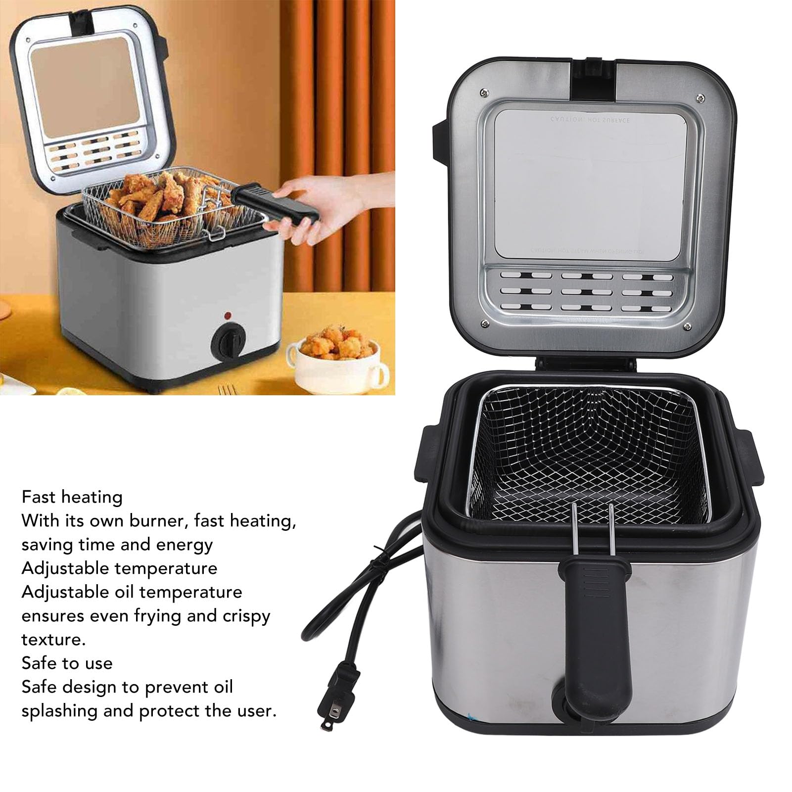 Amazon.com: 1000W Stainless Steel Electric Fryer with