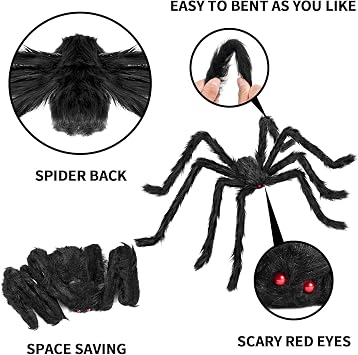 Halloween Decorations Outdoor, 2PCS 79 Scary Giant Spiders, Party Decor.