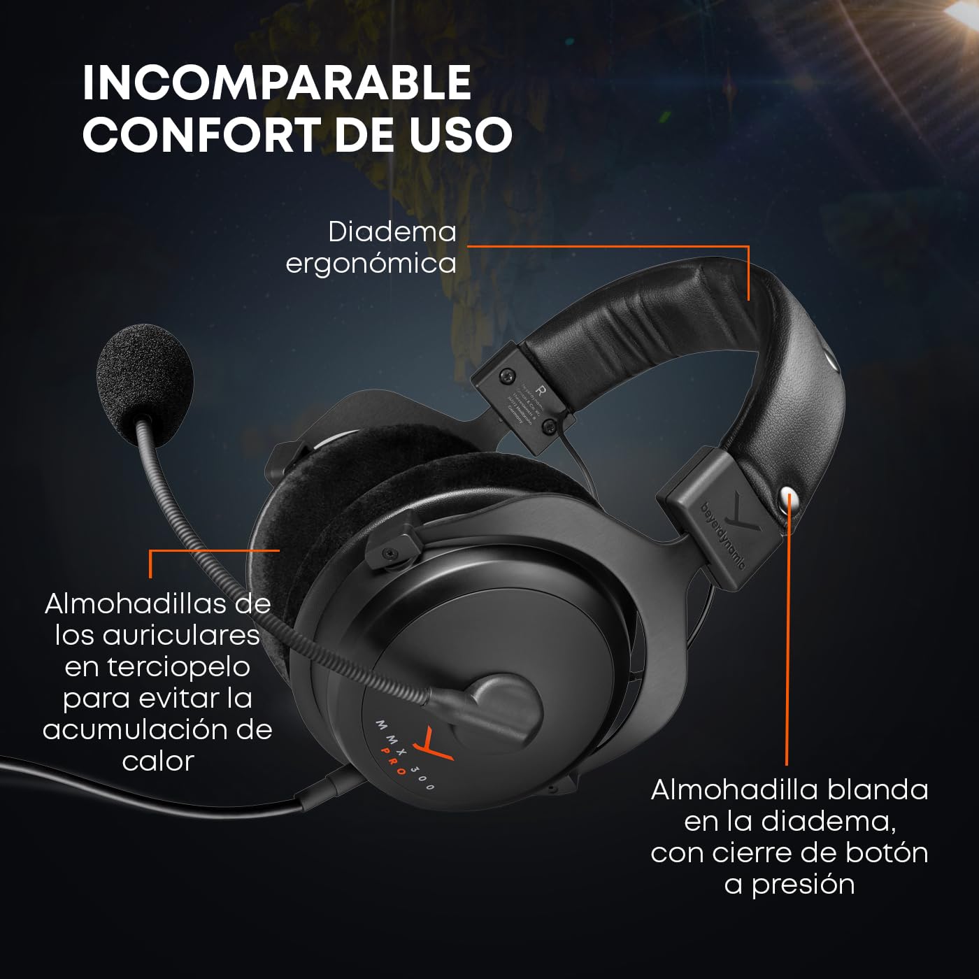 beyerdynamic MMX 300 Pro Auriculares para Juegos con Controladores Stellar.45 y micrófono de Condensador, Auriculares para Juegos con Cable