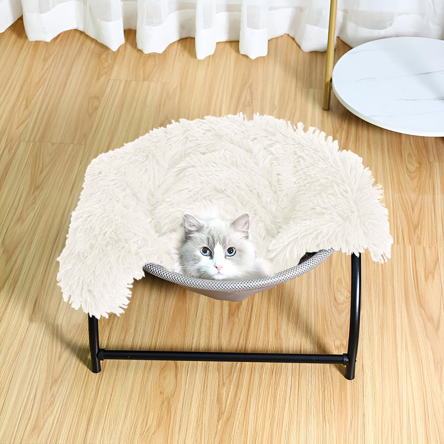 Couverture pour Chats et Chiens, Petite Couverture Chat, Chaud et Confortable, Réversible & Lavable, Tapis Doux pour Animaux 80 x 53cm, Le Confort pour Le Chat et Chien (Blanc)