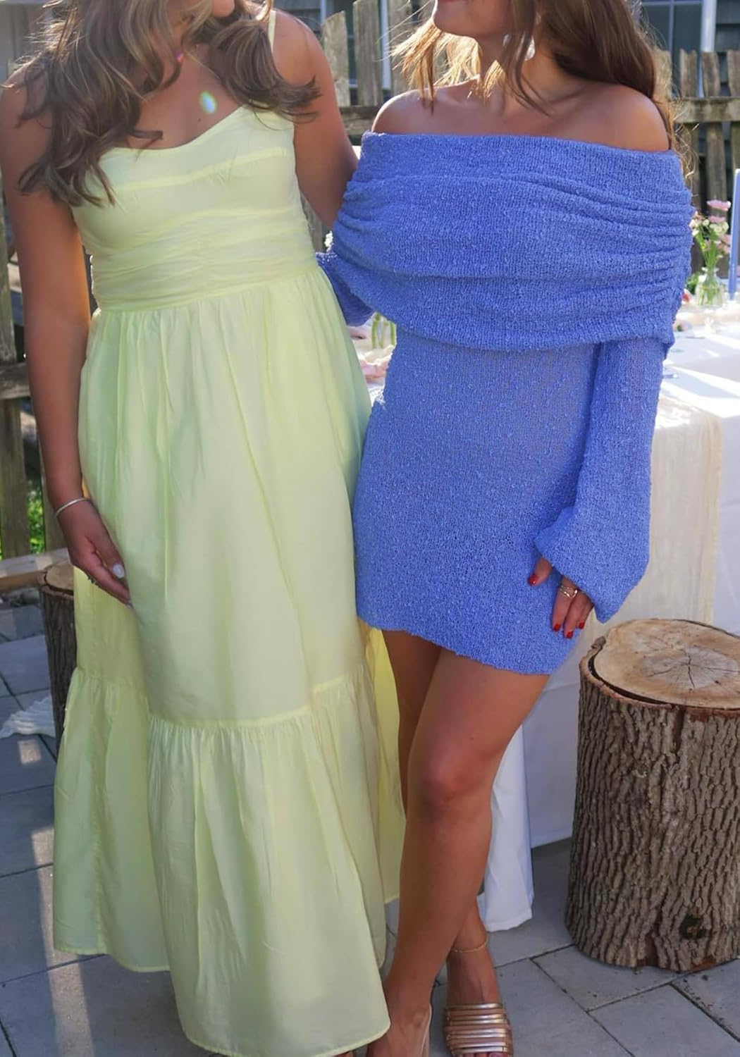 LETSVDO Women's Off Shoulder Mini Dress Bodycon Long Sleeve Knit Crochet Sexy Party Sweater Dresses - Image 7