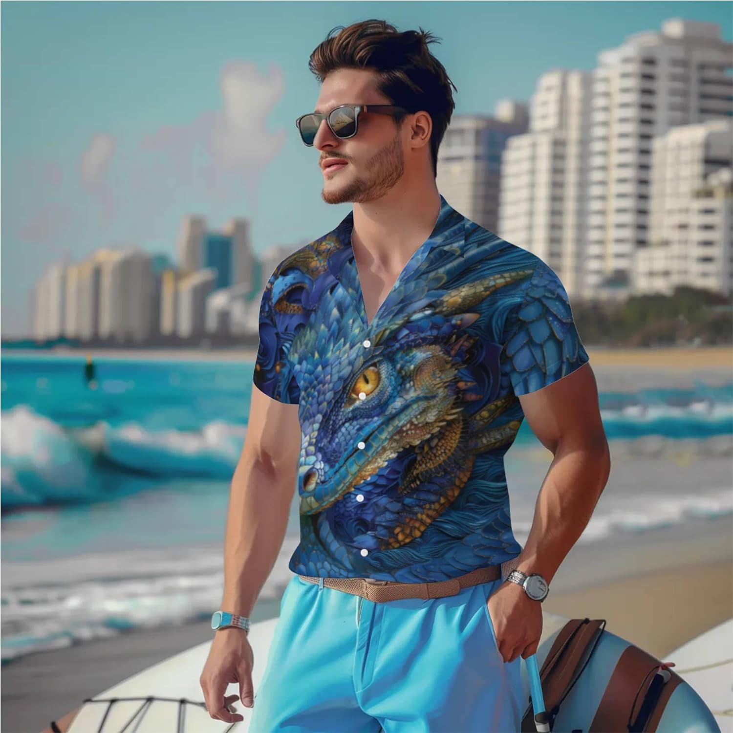 3D Pattern Print Shirt Unique Graphics Long Sleeve Casual Button Down Shirt Ideal Parties Family Gatherings Comfortable - Image 7