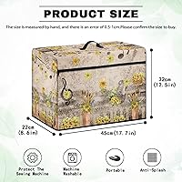 Vista 8 de Funda para máquina de coser de girasoles de otoño con prácticos bolsillos, cubierta protectora duradera acolchada contra el polvo, accesorios
